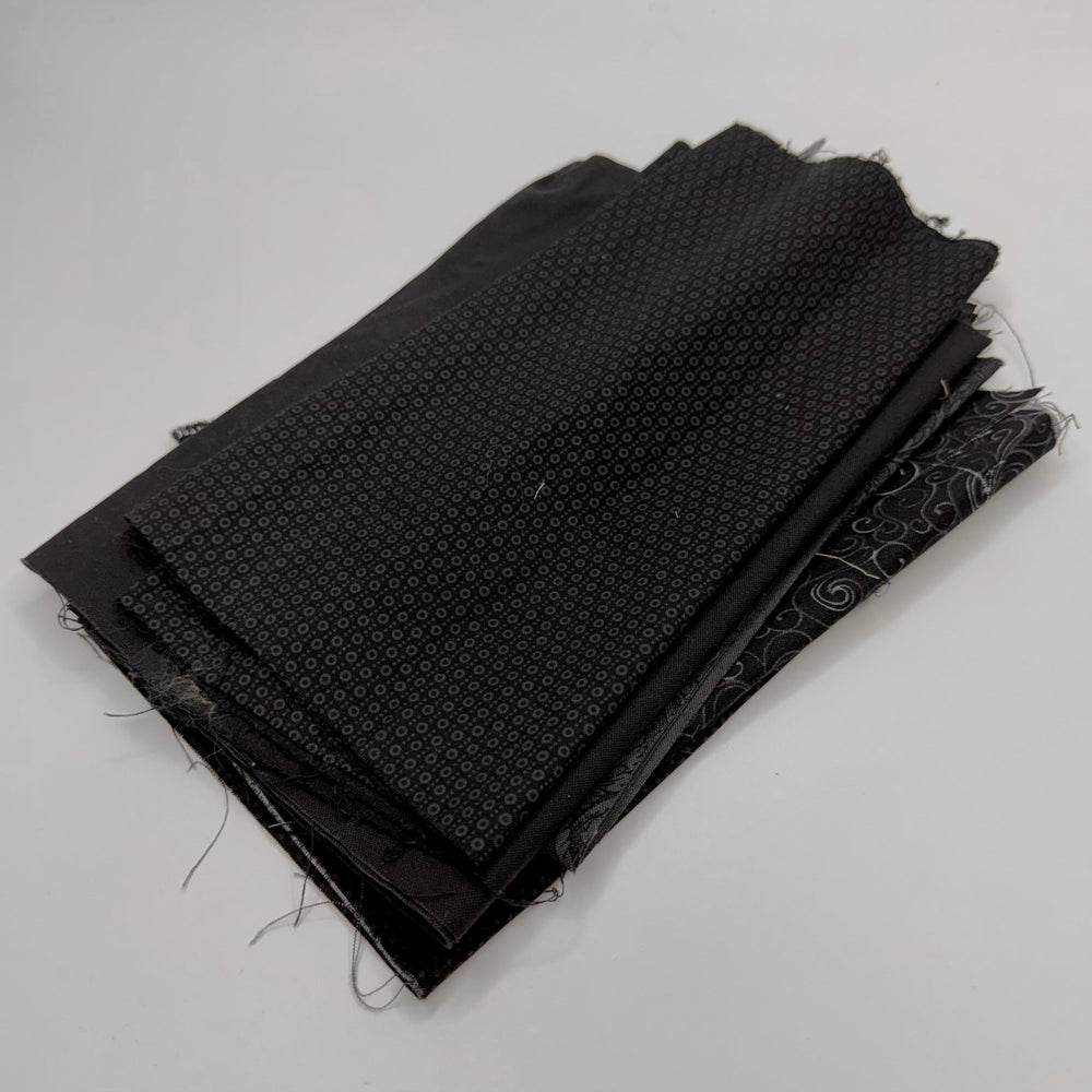 Quilting 5 Pack - Cotton Woven - Black Floral - True Deadstock fabric Fabric by private - Sustainable Textile | FABCYCLE