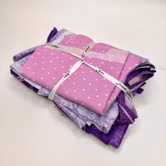 Quilting 5 Pack - Cotton Woven - Purple/Pink Polka Dots - True Deadstock fabric Fabric by private - Sustainable Textile | FABCYCLE