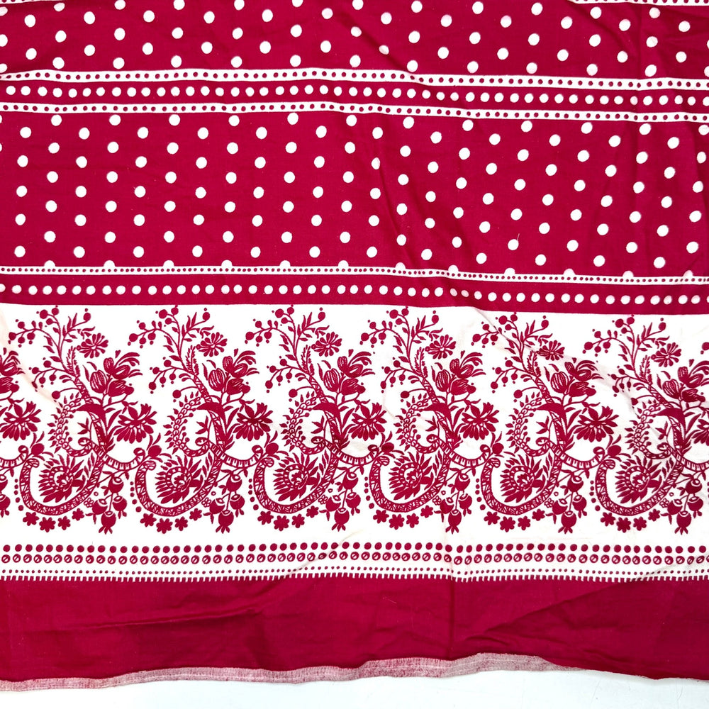 Quilting Fever - Vintage Cotton Woven - Dark White/Red Polka Dots - 3.75M Bundle - True Deadstock fabric Fabric by private - Sustainable Textile | FABCYCLE