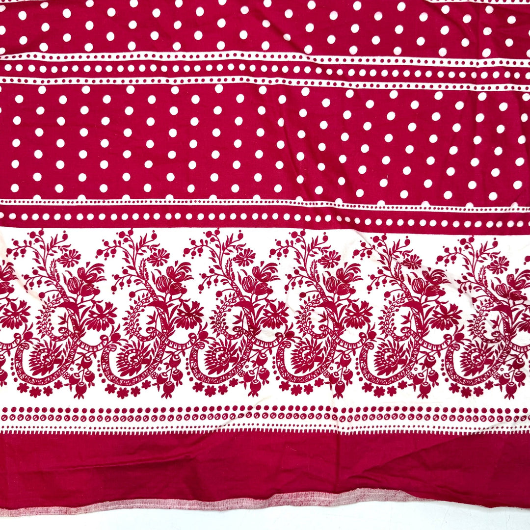 Quilting Fever - Vintage Cotton Woven - Dark White/Red Polka Dots - 3.75M Bundle - True Deadstock fabric Fabric by private - Sustainable Textile | FABCYCLE