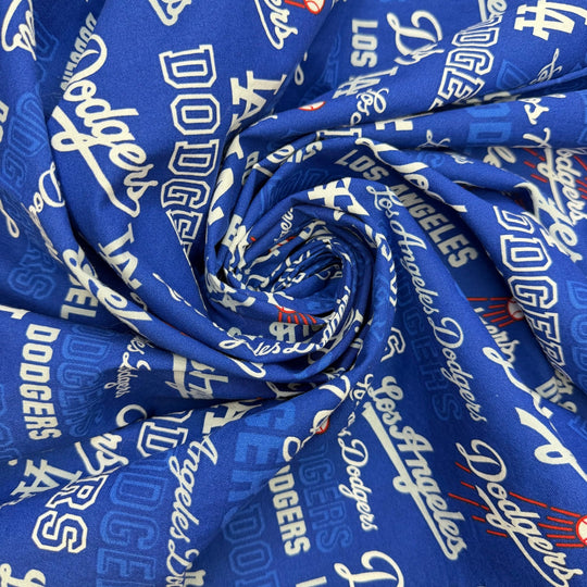 Quilting Is A Sport - Cotton Woven - Dark Blue/White Baseball Teams - 1.1M Bundle - True Deadstock fabric Fabric by private - Sustainable Textile | FABCYCLE