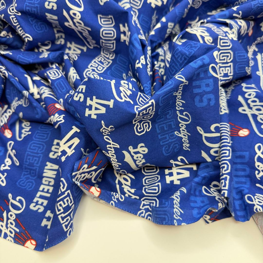 Quilting Is A Sport - Cotton Woven - Dark Blue/White Baseball Teams - 1.1M Bundle - True Deadstock fabric Fabric by private - Sustainable Textile | FABCYCLE