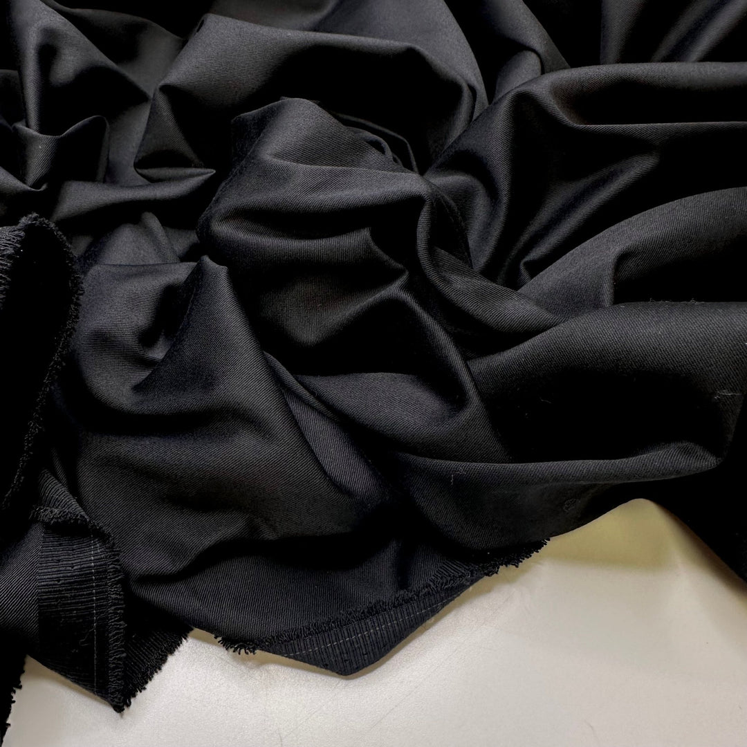 Quilting On My Lunch Break - Synthetic Blend Woven - Black - 1.9M Bundle - True Deadstock fabric Fabric by private - Sustainable Textile | FABCYCLE