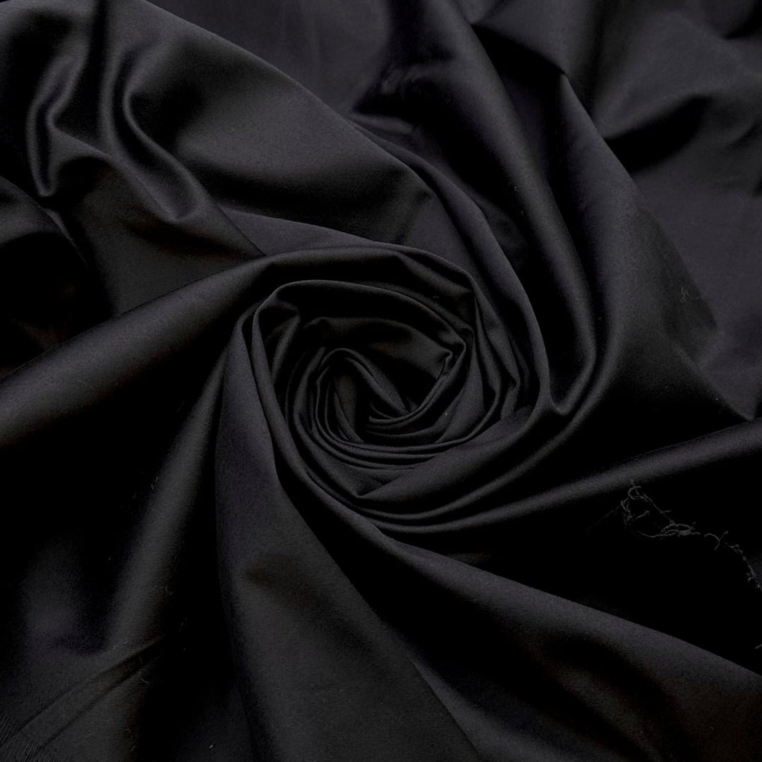 Quilting On My Lunch Break - Synthetic Blend Woven - Black - 1.9M Bundle - True Deadstock fabric Fabric by private - Sustainable Textile | FABCYCLE
