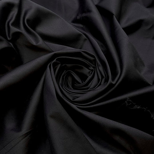 Quilting On My Lunch Break - Synthetic Blend Woven - Black - 1.9M Bundle - True Deadstock fabric Fabric by private - Sustainable Textile | FABCYCLE