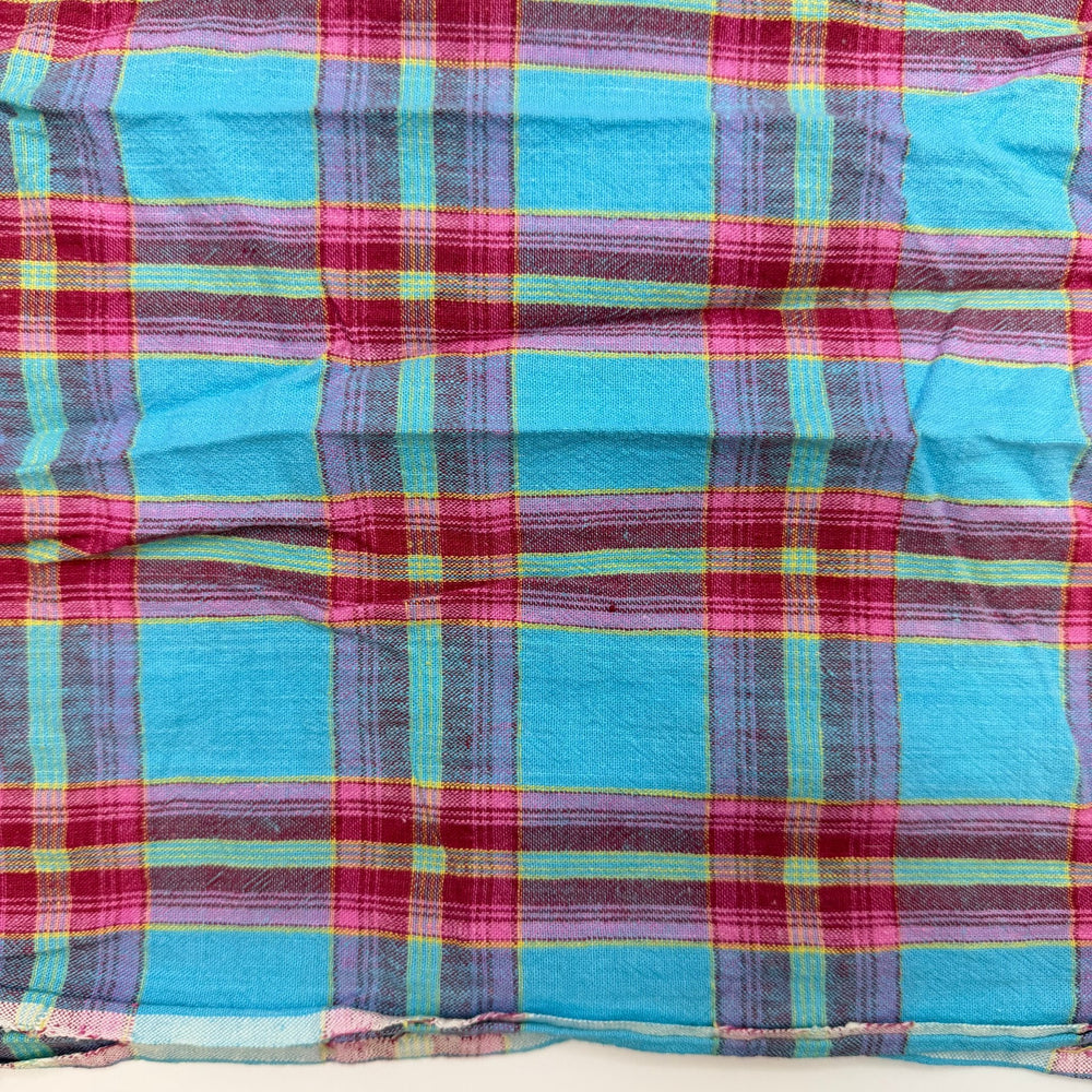 Quilting On My Mind - Cotton Woven - Blue/Pink Plaid - 2M Bundle - True Deadstock fabric Fabric by private - Sustainable Textile | FABCYCLE