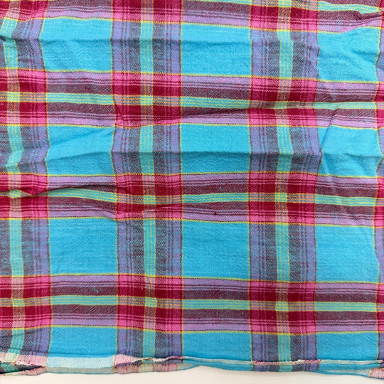 Quilting On My Mind - Cotton Woven - Blue/Pink Plaid - 2M Bundle - True Deadstock fabric Fabric by private - Sustainable Textile | FABCYCLE