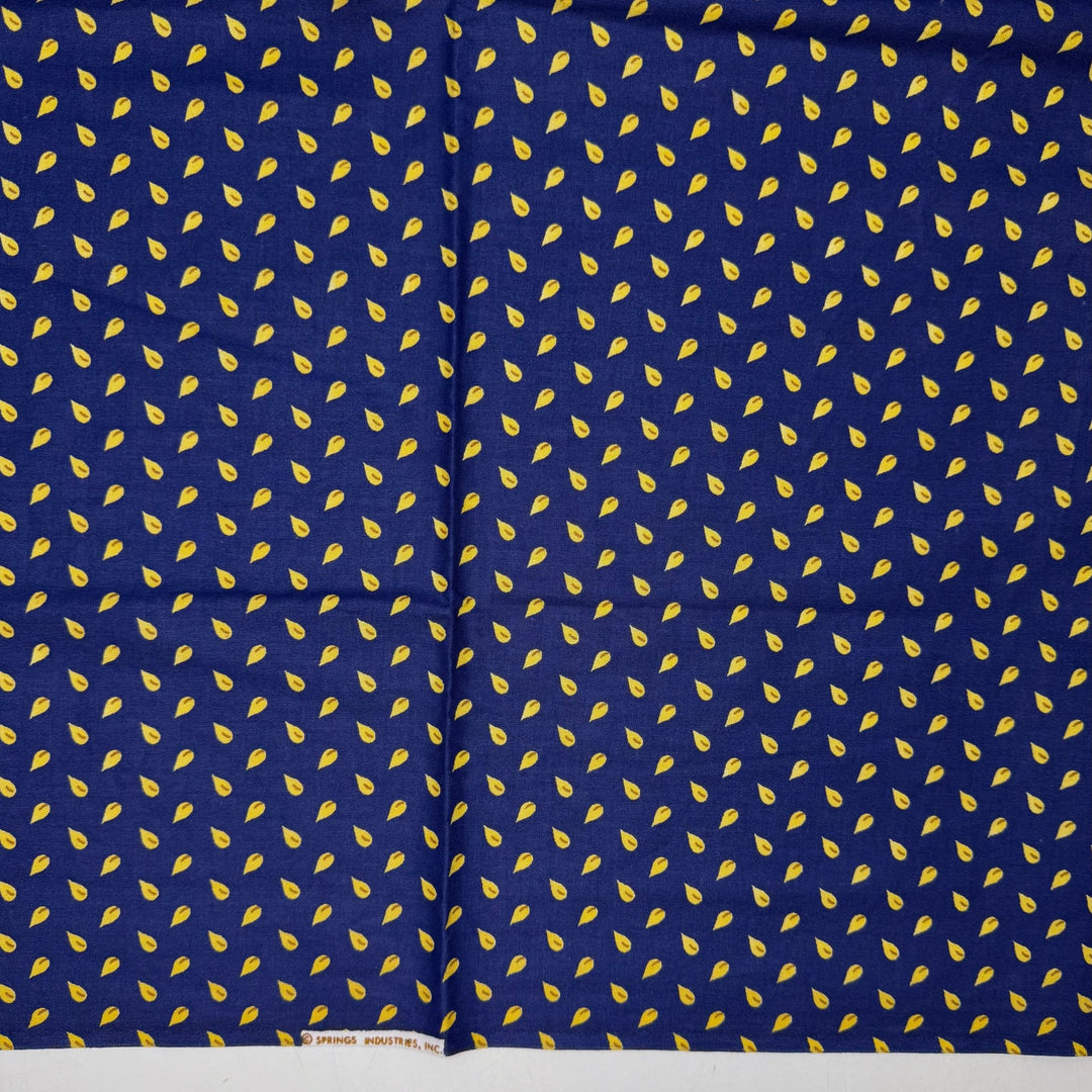 Quilting Up A Storm - Cotton Woven - Navy/Yellow Floral - 1M Bundle - True Deadstock fabric Fabric by private - Sustainable Textile | FABCYCLE