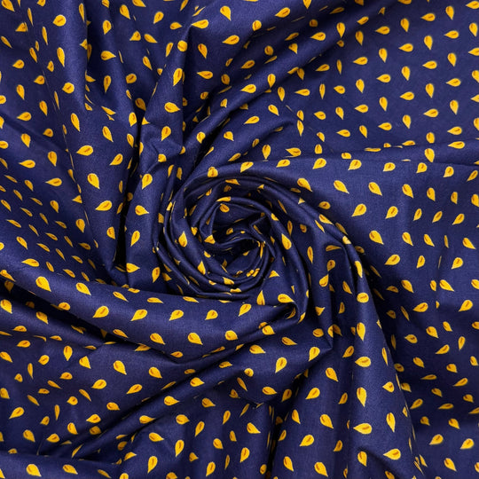 Quilting Up A Storm - Cotton Woven - Navy/Yellow Floral - 1M Bundle - True Deadstock fabric Fabric by private - Sustainable Textile | FABCYCLE