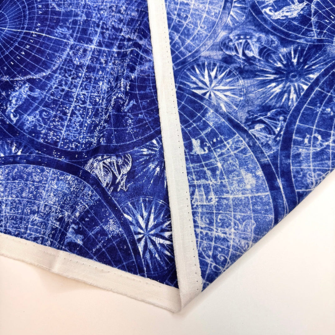 Quilts That Tell A Story - Cotton Woven - Dark Blue/White Sailing Map - 0.85M Bundle - True Deadstock fabric Fabric by private - Sustainable Textile | FABCYCLE