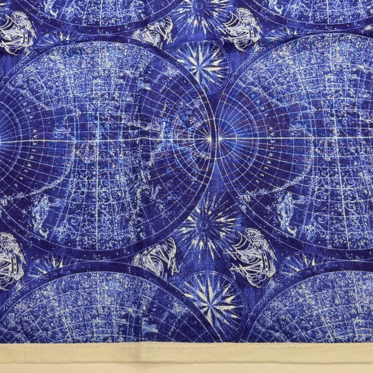 Quilts That Tell A Story - Cotton Woven - Dark Blue/White Sailing Map - 0.85M Bundle - True Deadstock fabric Fabric by private - Sustainable Textile | FABCYCLE