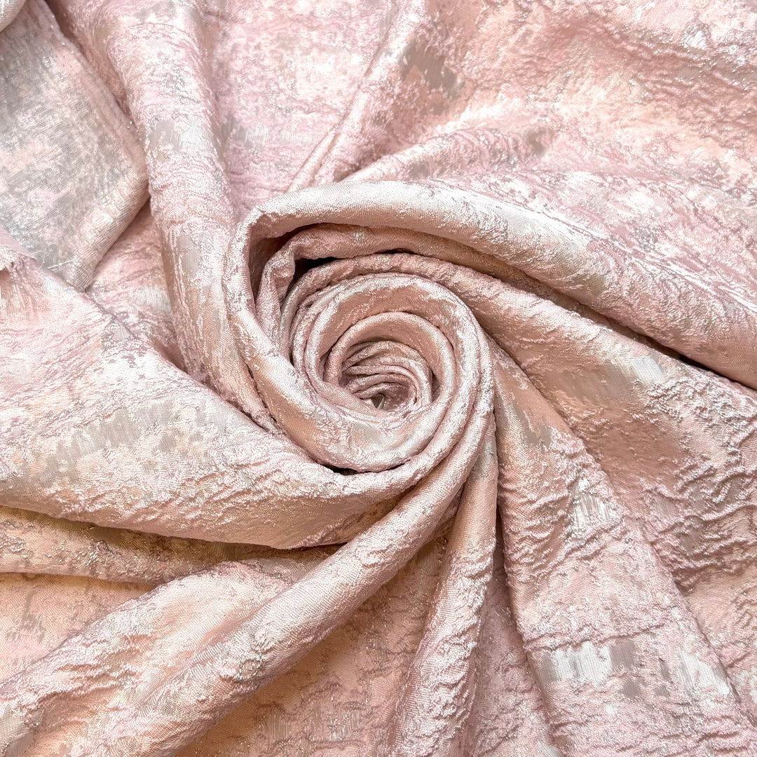 Quinceañera - Metallic Polyester Blend Woven - Pink/Silver - 1.4M Bundle - True Deadstock fabric Fabric by private - Sustainable Textile | FABCYCLE