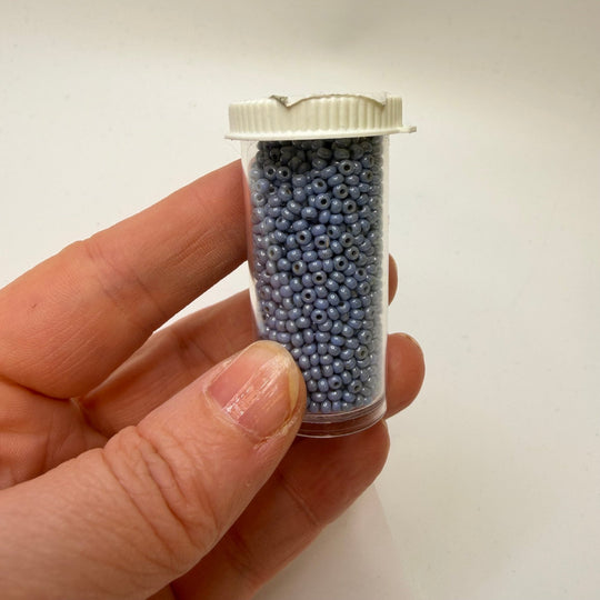 Rain Grey Seed Beads Beads - Light Grey/Blue - 400 Pack - True Deadstock supplies Fabric by private - Sustainable Textile | FABCYCLE