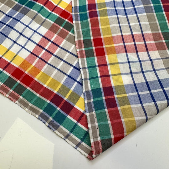 Rainbow Sprinkles - Polyester Blend Woven - Multi Plaid - 2M Bundle - True Deadstock fabric Fabric by private - Sustainable Textile | FABCYCLE