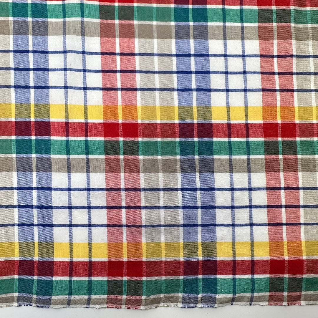 Rainbow Sprinkles - Polyester Blend Woven - Multi Plaid - 2M Bundle - True Deadstock fabric Fabric by private - Sustainable Textile | FABCYCLE