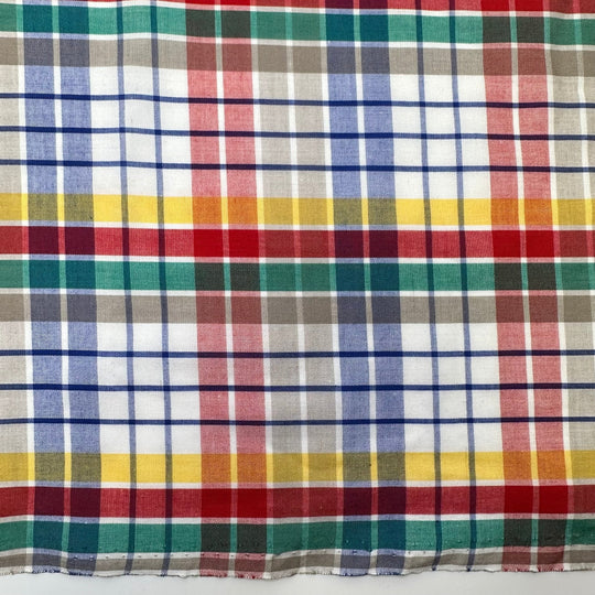 Rainbow Sprinkles - Polyester Blend Woven - Multi Plaid - 2M Bundle - True Deadstock fabric Fabric by private - Sustainable Textile | FABCYCLE