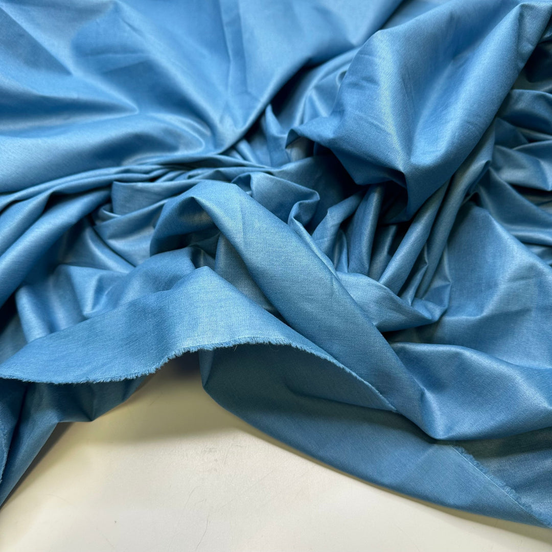 Rainy Day Quilting - Polyester Blend Woven - Blue - 2M Bundle - True Deadstock fabric Fabric by private - Sustainable Textile | FABCYCLE