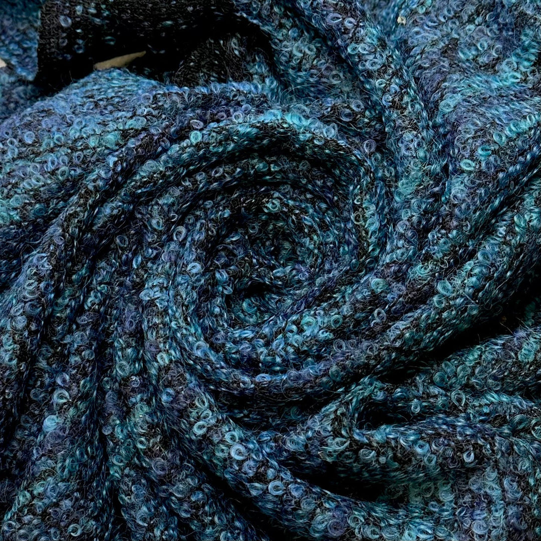 Rainy Days - Wool Knit - Blue Multi - 1M Bundle - True Deadstock fabric Fabric by private - Sustainable Textile | FABCYCLE