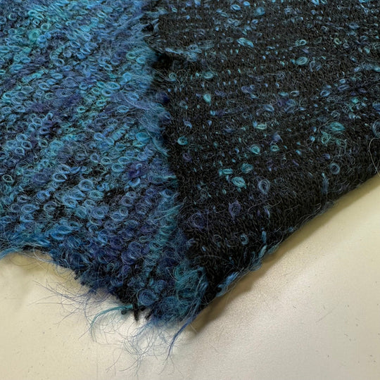 Rainy Days - Wool Knit - Blue Multi - 1M Bundle - True Deadstock fabric Fabric by private - Sustainable Textile | FABCYCLE