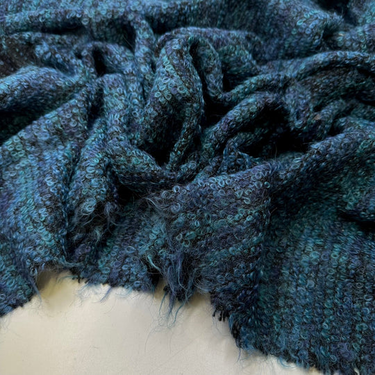 Rainy Days - Wool Knit - Blue Multi - 1M Bundle - True Deadstock fabric Fabric by private - Sustainable Textile | FABCYCLE