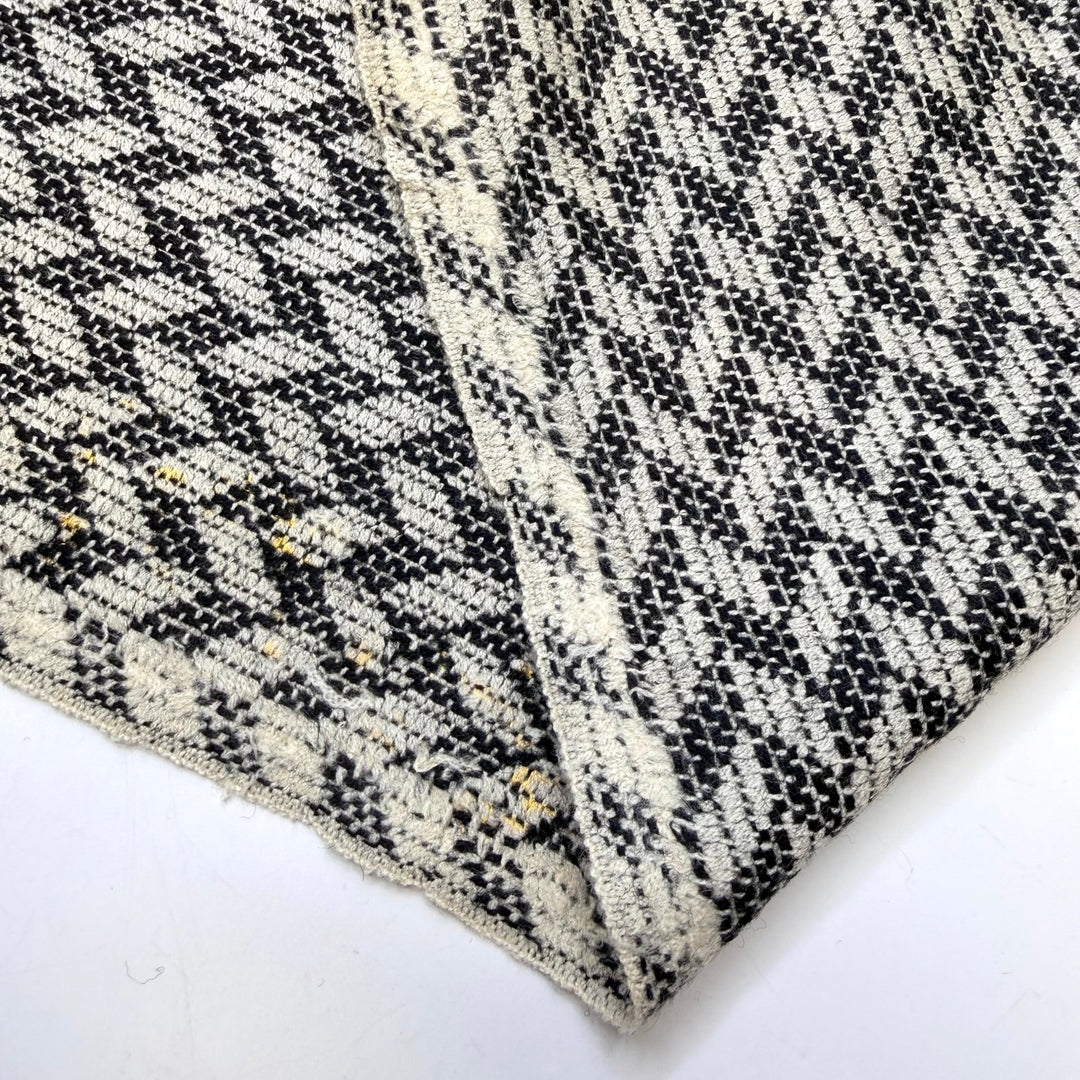 Random Acts Of Kindness - Tweed Wool Woven - White/Black Geometric - 2.9M Bundle - True Deadstock fabric Fabric by private - Sustainable Textile | FABCYCLE