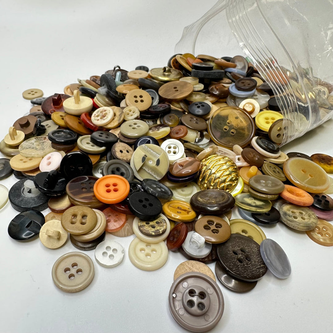 Random Grab Bag - 2 Hole Button - 15MM - Multi - Mixed 300 Pack - True Deadstock supplies Fabric by private - Sustainable Textile | FABCYCLE
