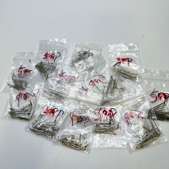 Random Pack Of 50 Flat Pins Sewing Tool - Silver - Individual - True Deadstock supplies Fabric by private - Sustainable Textile | FABCYCLE