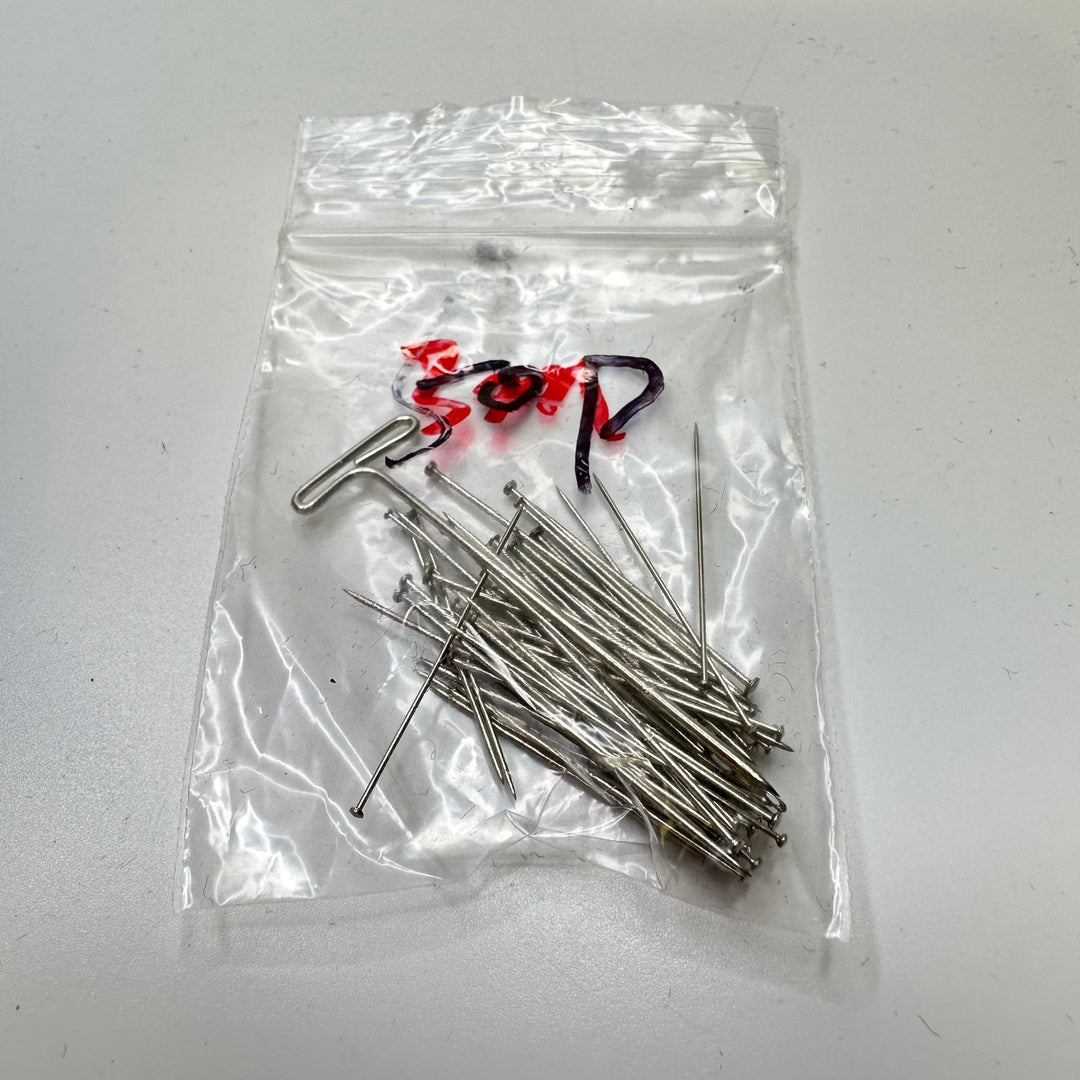 Random Pack Of 50 Flat Pins Sewing Tool - Silver - Individual - True Deadstock supplies Fabric by private - Sustainable Textile | FABCYCLE