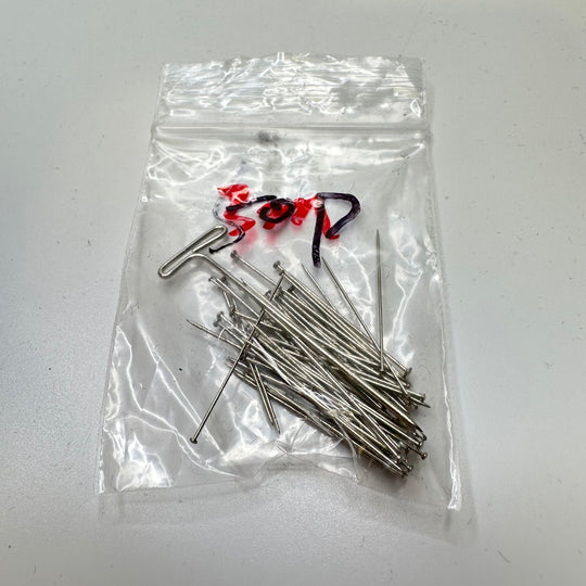 Random Pack Of 50 Flat Pins Sewing Tool - Silver - Individual - True Deadstock supplies Fabric by private - Sustainable Textile | FABCYCLE