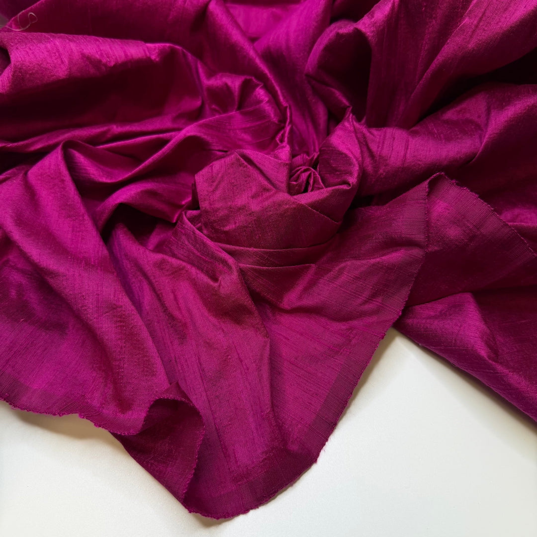 Raspberry Pie - Silk Woven - Dark Pink - 1M Bundle - True Deadstock fabric Fabric by private - Sustainable Textile | FABCYCLE
