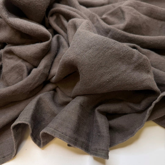Reading By Candlelight - Linen Woven - Dark Grey - 1M Bundle - True Deadstock fabric Fabric by private - Sustainable Textile | FABCYCLE