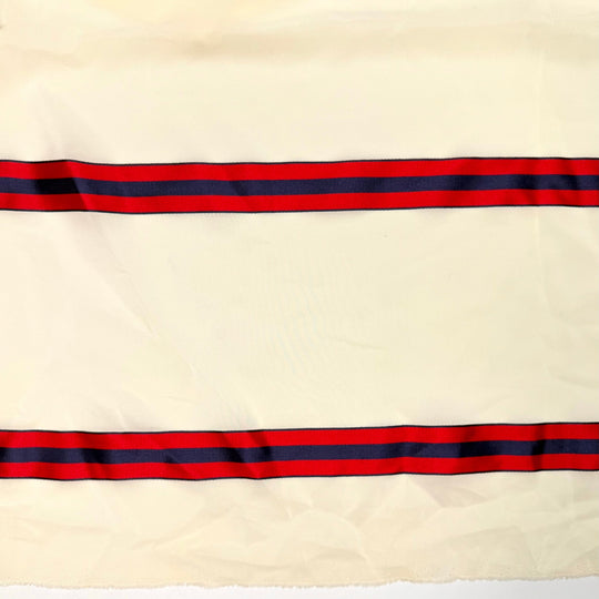 Ready For Prom - Silk Woven - Cream/Red Stripes - 2.35M Bundle - True Deadstock fabric Fabric by private - Sustainable Textile | FABCYCLE