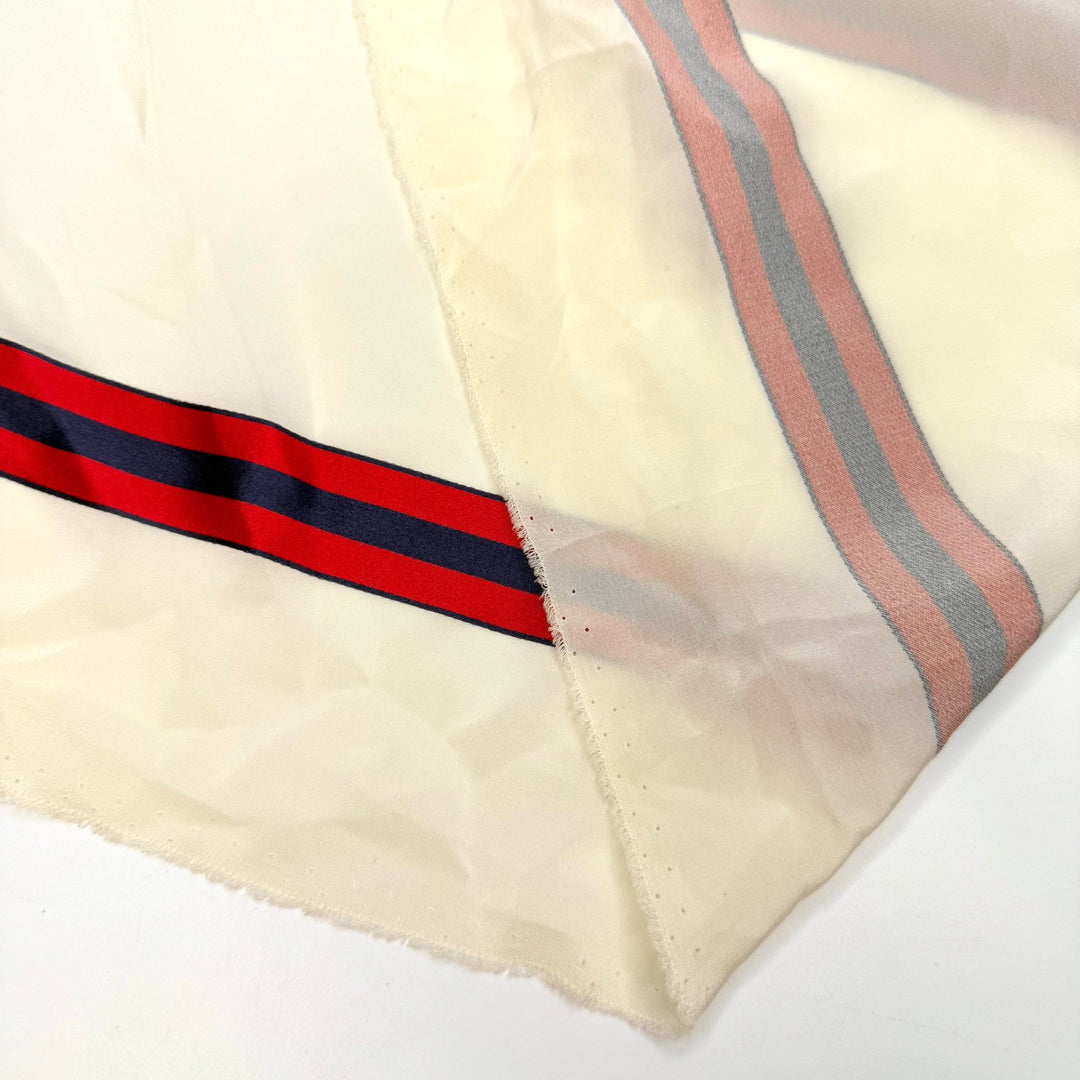 Ready For Prom - Silk Woven - Cream/Red Stripes - 2.35M Bundle - True Deadstock fabric Fabric by private - Sustainable Textile | FABCYCLE