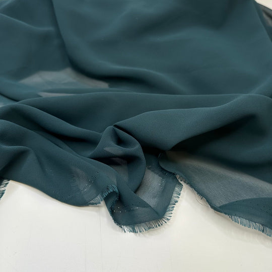 Real Christmas Tree - Chiffon Poly Woven - Dark Green - 2.2M Bundle - True Deadstock fabric Fabric by private - Sustainable Textile | FABCYCLE