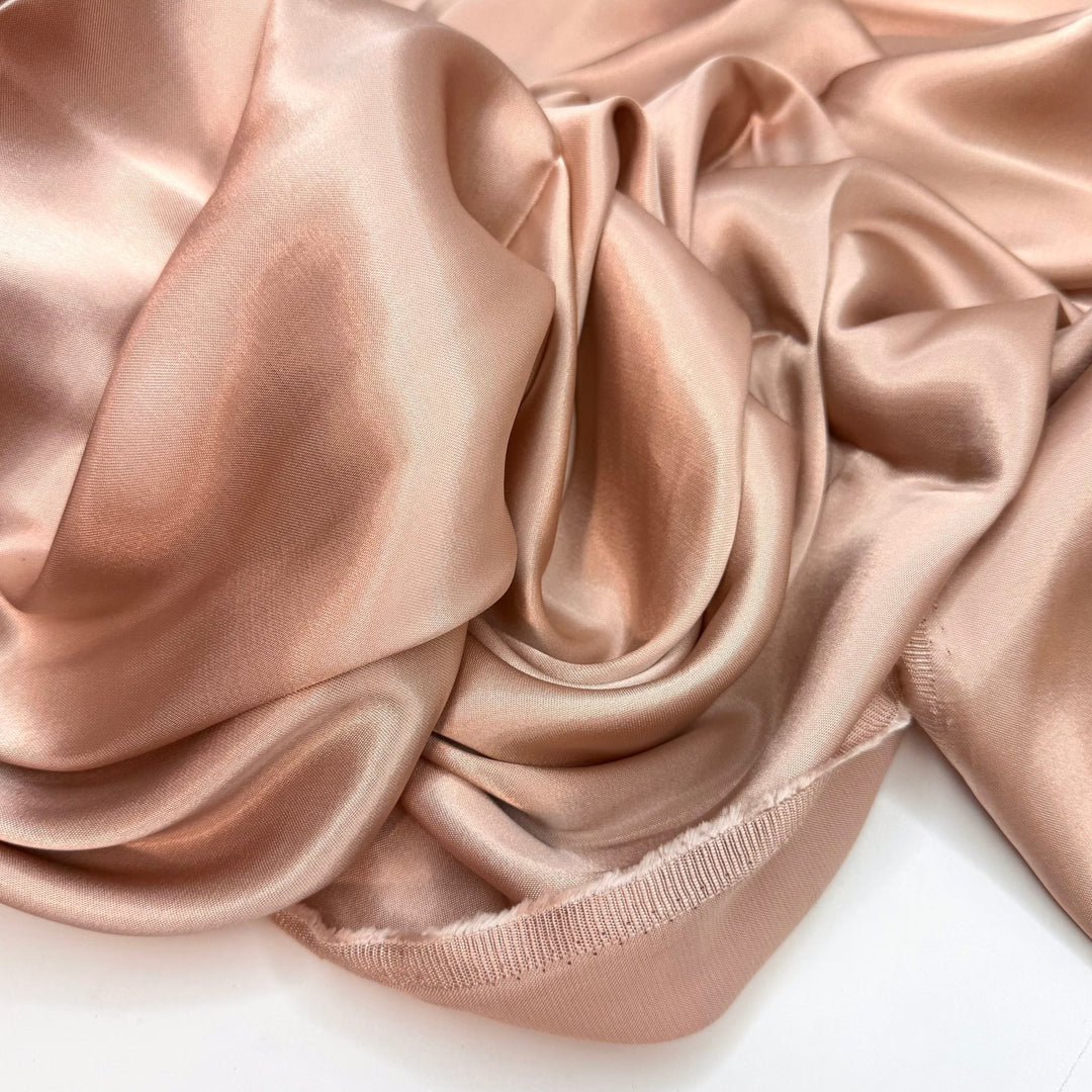 Reapplying Blush - Satin Cotton Blend Woven - Pink - 2M Bundle - True Deadstock fabric Fabric by private - Sustainable Textile | FABCYCLE