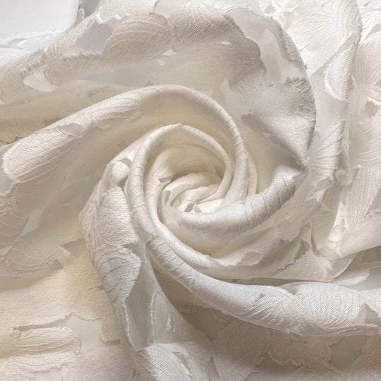 Receiving An Award - Lace Polyester Blend Woven - White Floral - Bundles - True Deadstock fabric Fabric by private - Sustainable Textile | FABCYCLE