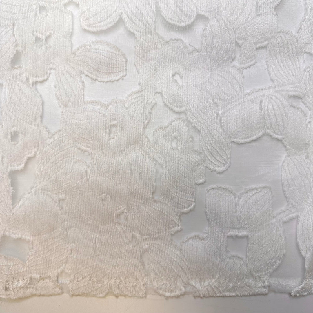 Receiving An Award - Lace Polyester Blend Woven - White Floral - Bundles - True Deadstock fabric Fabric by private - Sustainable Textile | FABCYCLE