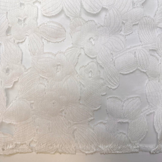 Receiving An Award - Lace Polyester Blend Woven - White Floral - Bundles - True Deadstock fabric Fabric by private - Sustainable Textile | FABCYCLE