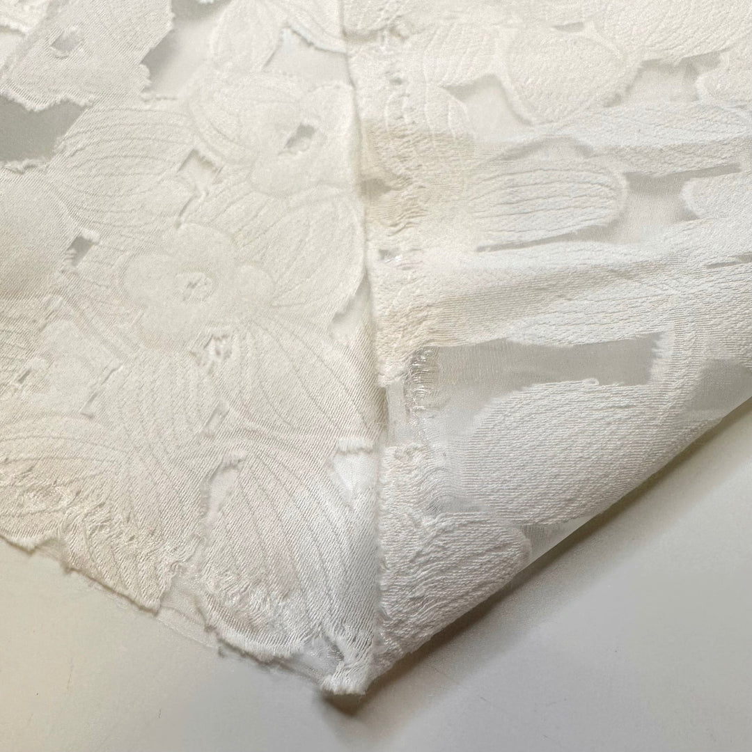 Receiving An Award - Lace Polyester Blend Woven - White Floral - Bundles - True Deadstock fabric Fabric by private - Sustainable Textile | FABCYCLE