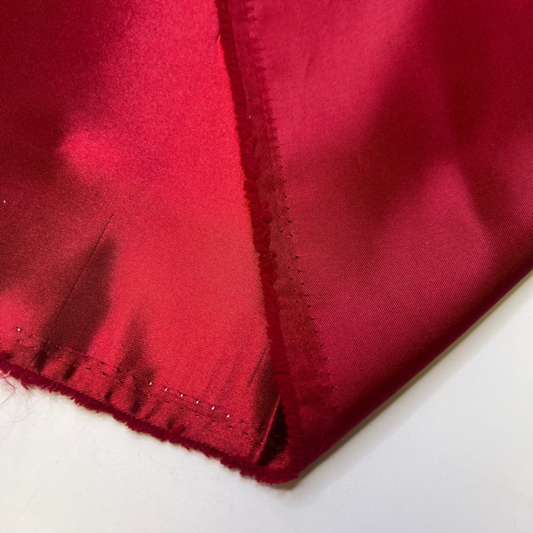 Record Player - Satin Polyester Blend Woven - Red - 2M Bundle - True Deadstock fabric Fabric by private - Sustainable Textile | FABCYCLE