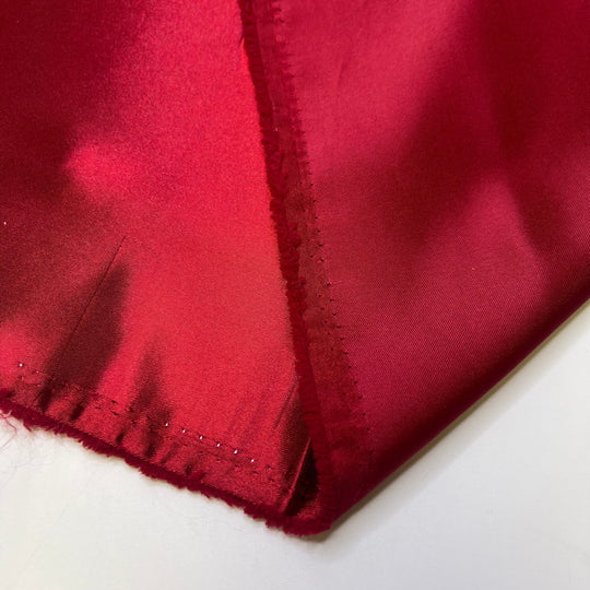 Record Player - Satin Polyester Blend Woven - Red - 2M Bundle - True Deadstock fabric Fabric by private - Sustainable Textile | FABCYCLE