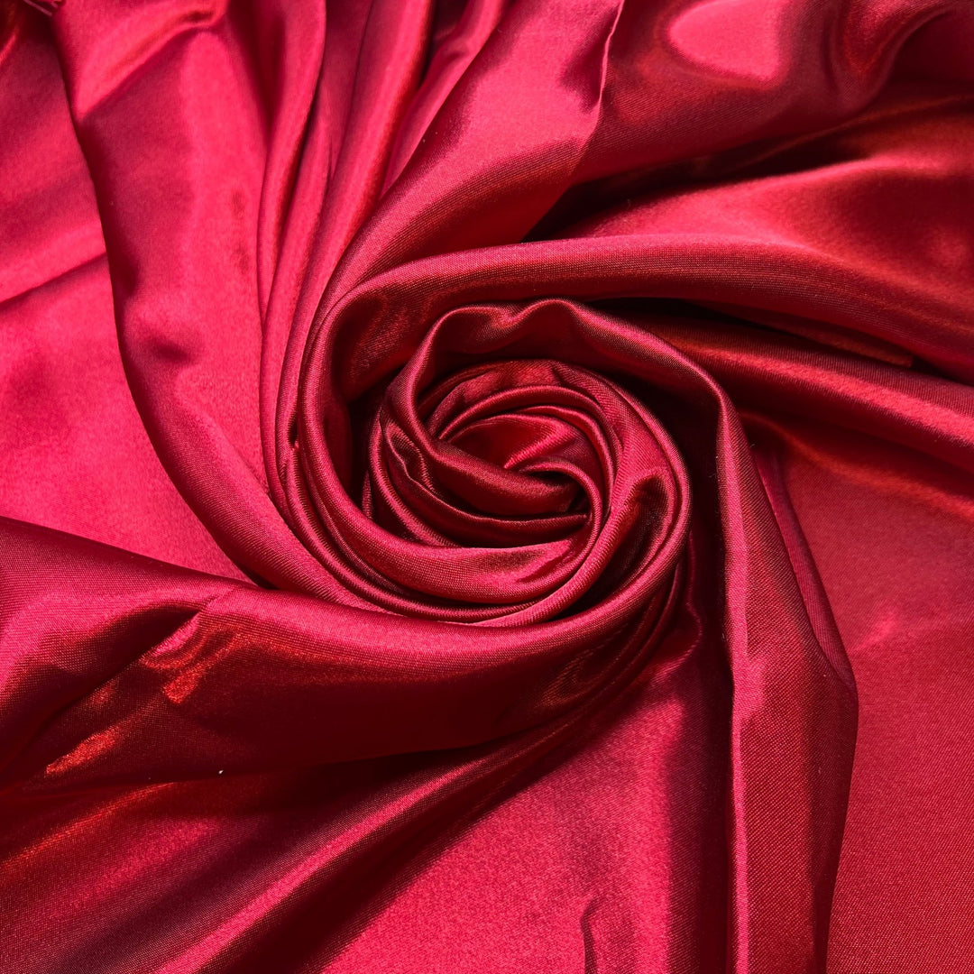 Record Player - Satin Polyester Blend Woven - Red - 2M Bundle - True Deadstock fabric Fabric by private - Sustainable Textile | FABCYCLE