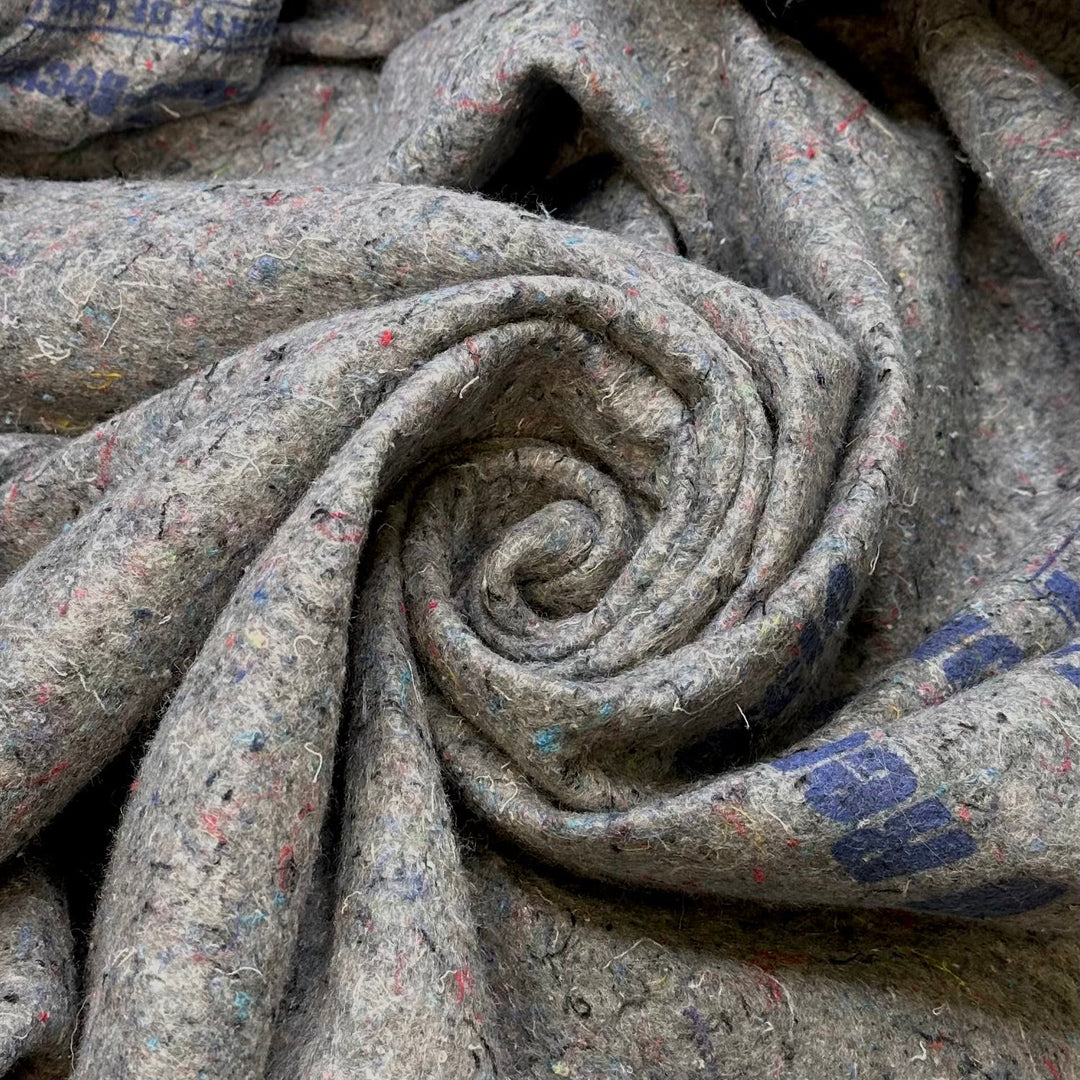 Recycled Luxury - Shoddy Blankets Natural Blend Woven - Light Grey/Blue - Bundles - True Deadstock fabric Fabric by private - Sustainable Textile | FABCYCLE