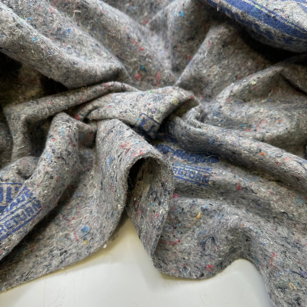 Recycled Luxury - Shoddy Blankets Natural Blend Woven - Light Grey/Blue - Bundles - True Deadstock fabric Fabric by private - Sustainable Textile | FABCYCLE