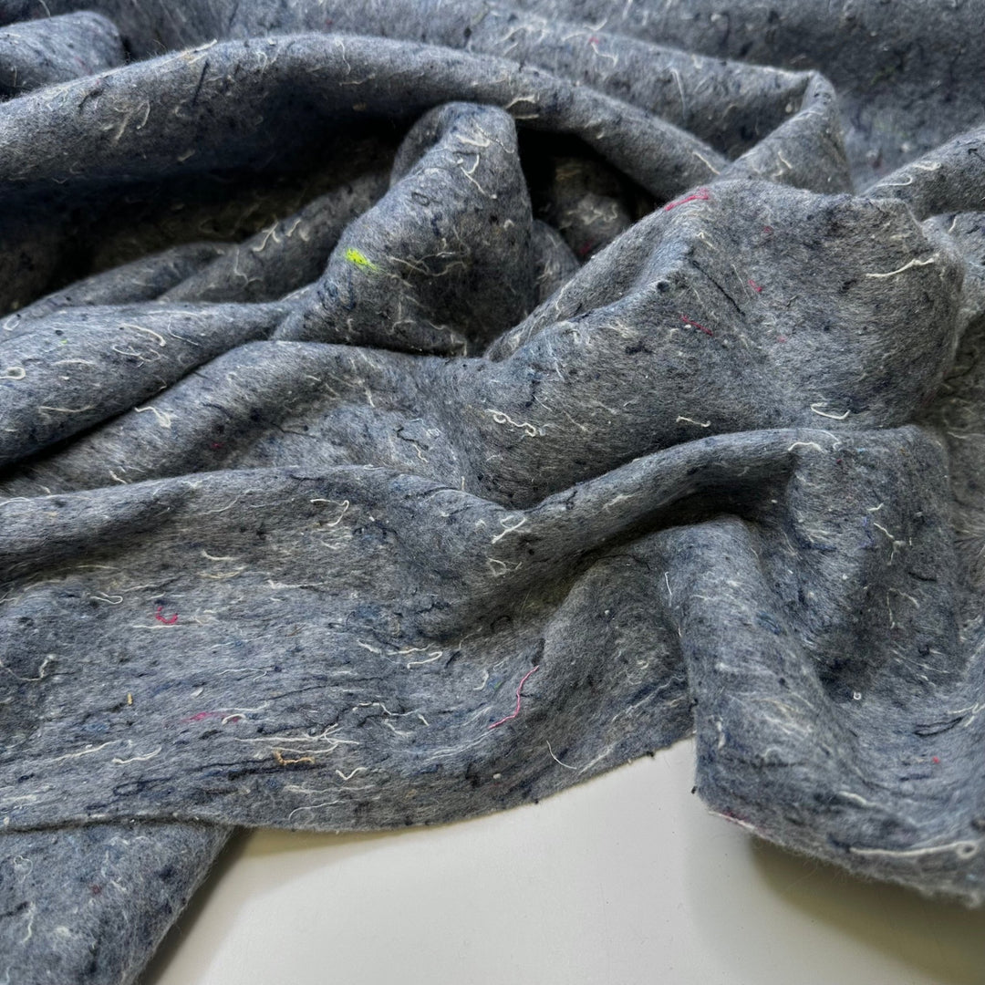 Recycled Luxury - Shoddy Blankets Natural Blend Woven - Light Grey/Blue - Bundles - True Deadstock fabric Fabric by private - Sustainable Textile | FABCYCLE