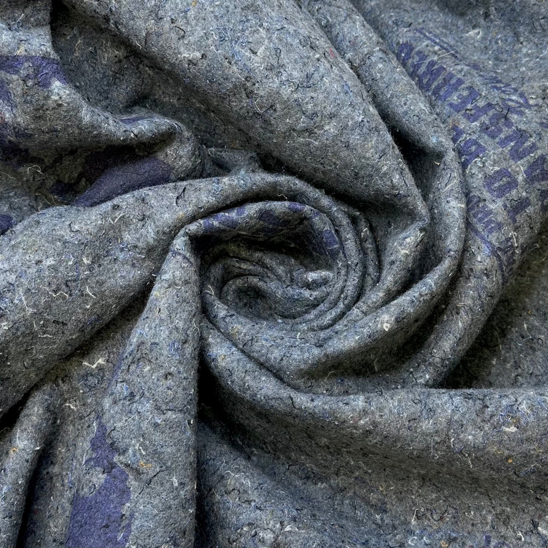 Recycled Luxury - Shoddy Blankets Natural Blend Woven - Light Grey/Blue - Bundles - True Deadstock fabric Fabric by private - Sustainable Textile | FABCYCLE