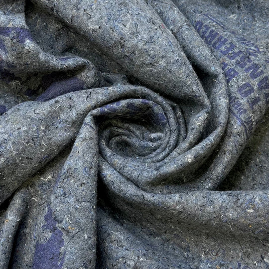 Recycled Luxury - Shoddy Blankets Natural Blend Woven - Light Grey/Blue - Bundles - True Deadstock fabric Fabric by private - Sustainable Textile | FABCYCLE