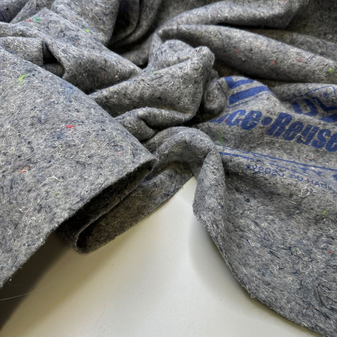 Recycled Luxury - Shoddy Blankets Natural Blend Woven - Light Grey/Blue - Bundles - True Deadstock fabric Fabric by private - Sustainable Textile | FABCYCLE