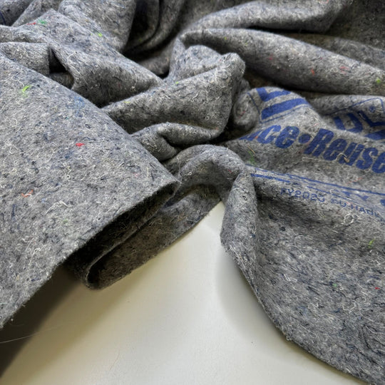 Recycled Luxury - Shoddy Blankets Natural Blend Woven - Light Grey/Blue - Bundles - True Deadstock fabric Fabric by private - Sustainable Textile | FABCYCLE