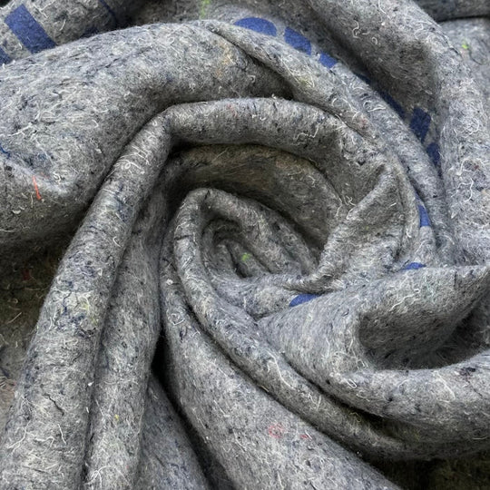 Recycled Luxury - Shoddy Blankets Natural Blend Woven - Light Grey/Blue - Bundles - True Deadstock fabric Fabric by private - Sustainable Textile | FABCYCLE
